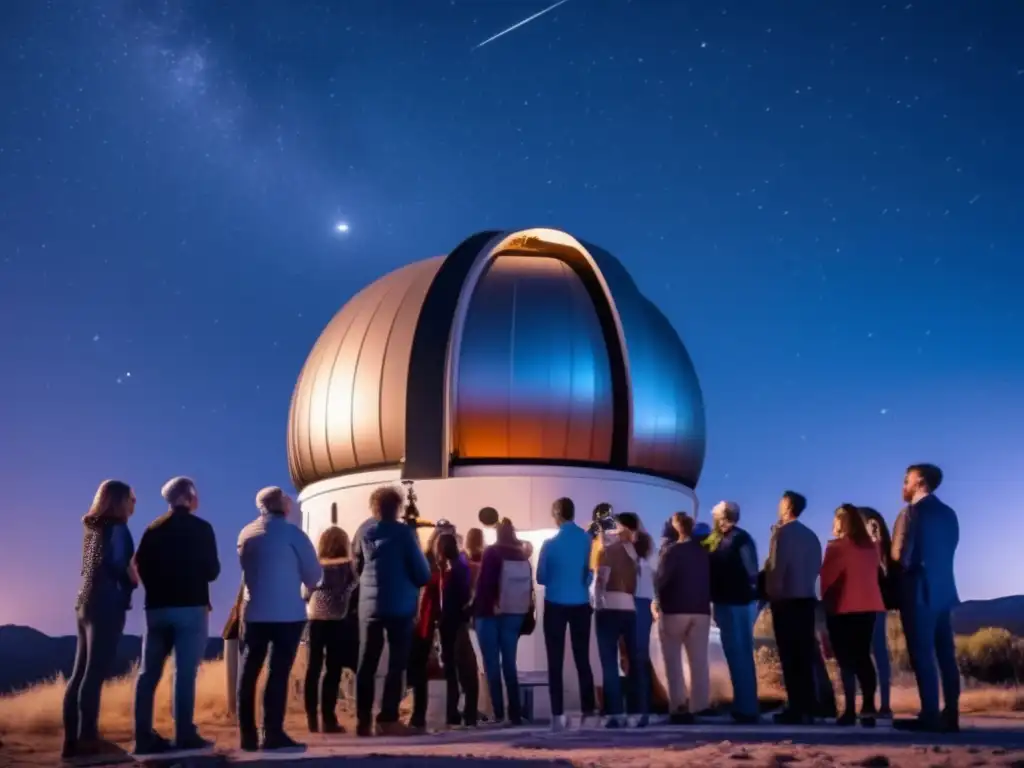 Astrónomos aficionados observando el cielo estrellado Aficionados astronómicos observando estrellas, impulsando descubrimientos de asteroides