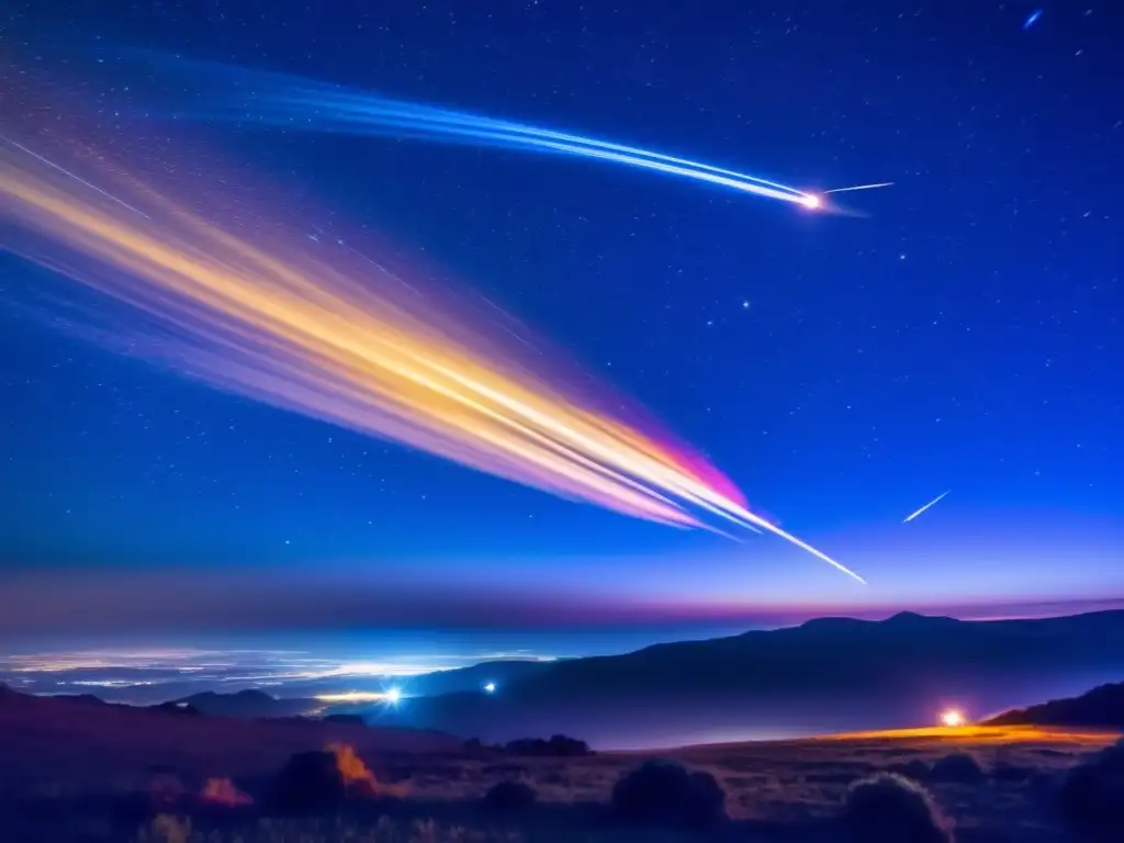 Fascinante lluvia de meteoros en el cielo nocturno Amenazas cósmicas: papel agencias espaciales