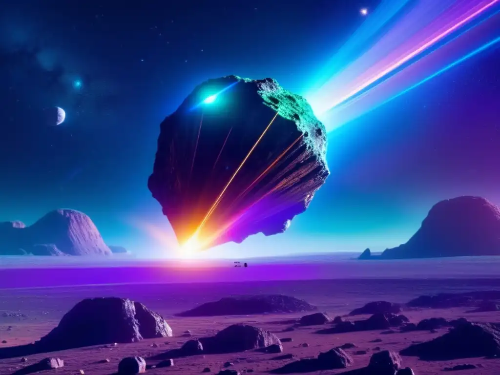 Análisis SWOT Minería Espacial: Nave futurista extrae recursos de asteroide