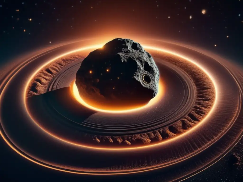 El enigmático asteroide Chariklo en el espacio Descubrimiento anillos asteroide Chariklo: 8K imagen detallada revela enigmático asteroide con anillos y belleza cósmica