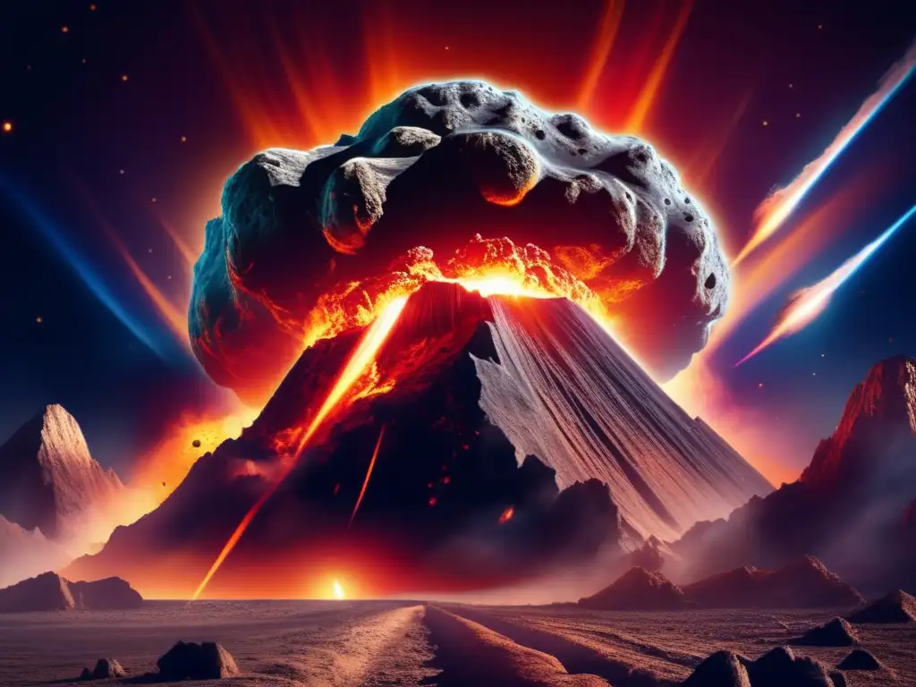 Asteroide impactando la Tierra en detalle Asteroid impacto, detalles impactantes, Tierra, tecnologías emergentes extracción minar asteroides