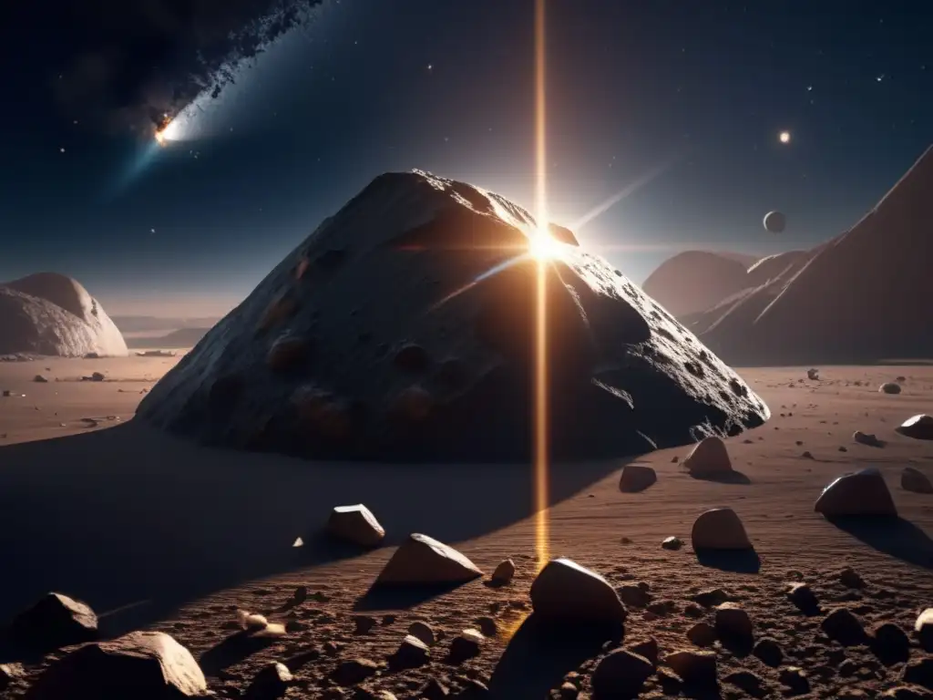 Asteroida tipo C: Textura oscura y rocas carbonáceas Asteroid tipo C: Composición química, textura y relación con el tiempo en imagen 8k