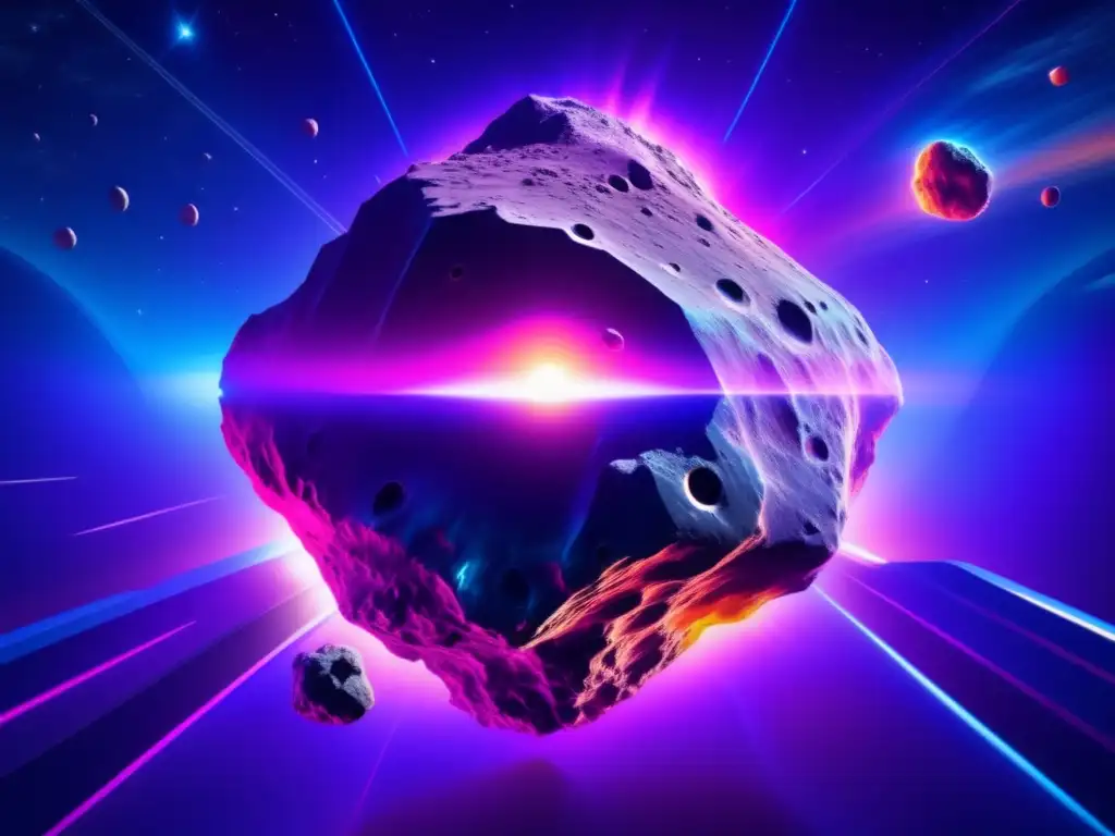 Asteroide gigante en el espacio Asteroida en 8k con fondo cósmico cautivador