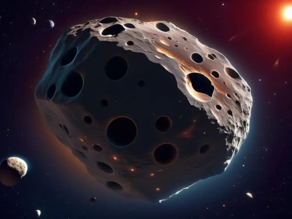 Asteroida inmensa flotando en el espacio Asteroida masiva flotando en el espacio: belleza y misterio celestiales - Conferencia sobre explotación de asteroides