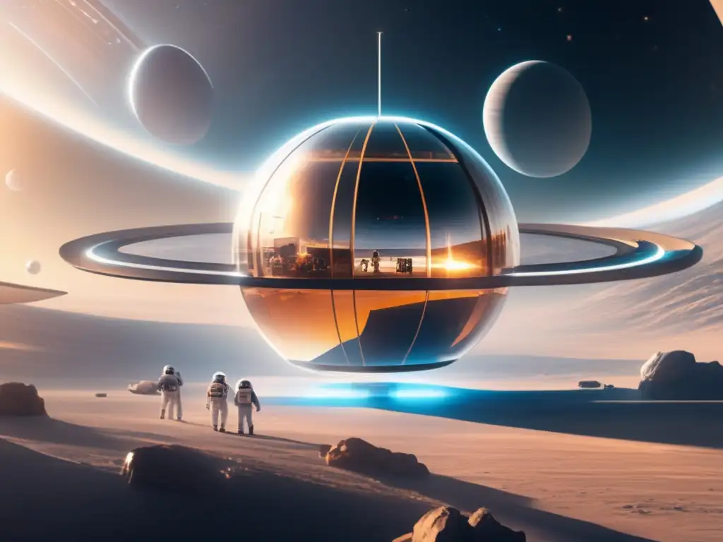 Estación espacial moderna en el espacio Asteroide Base Alfa: Laboratorio espacial avanzado en el cosmos