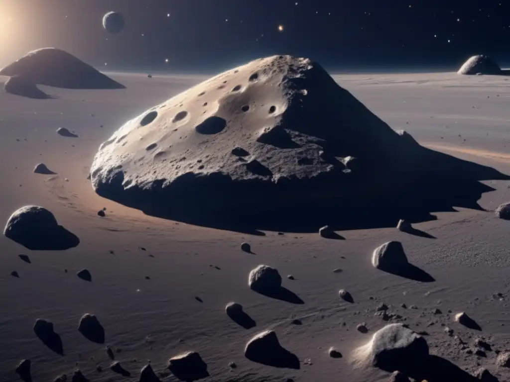 Asteroide misterioso flotando en el espacio Composición asteroide Centauros en espacio cósmico