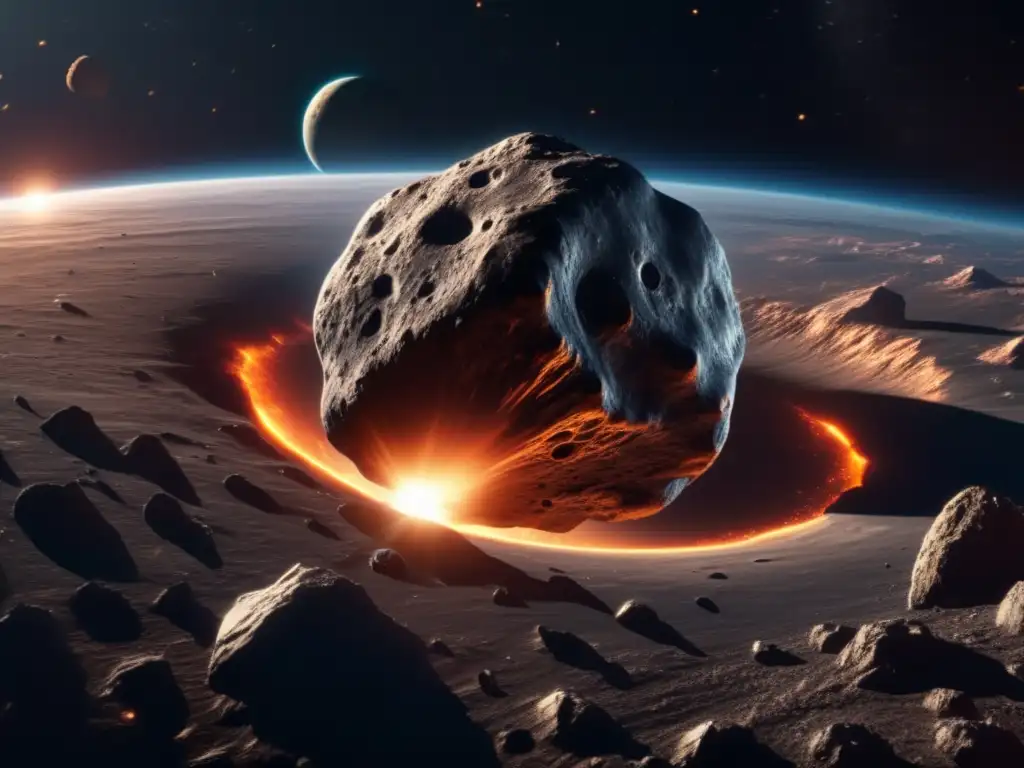 Asteroide cercano a la Tierra: Textura, metal y cráteres en imagen 8k evocan exploración de asteroides