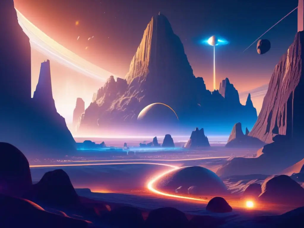 Hábitat en asteroide: ciudad futurista en el interior de un asteroide