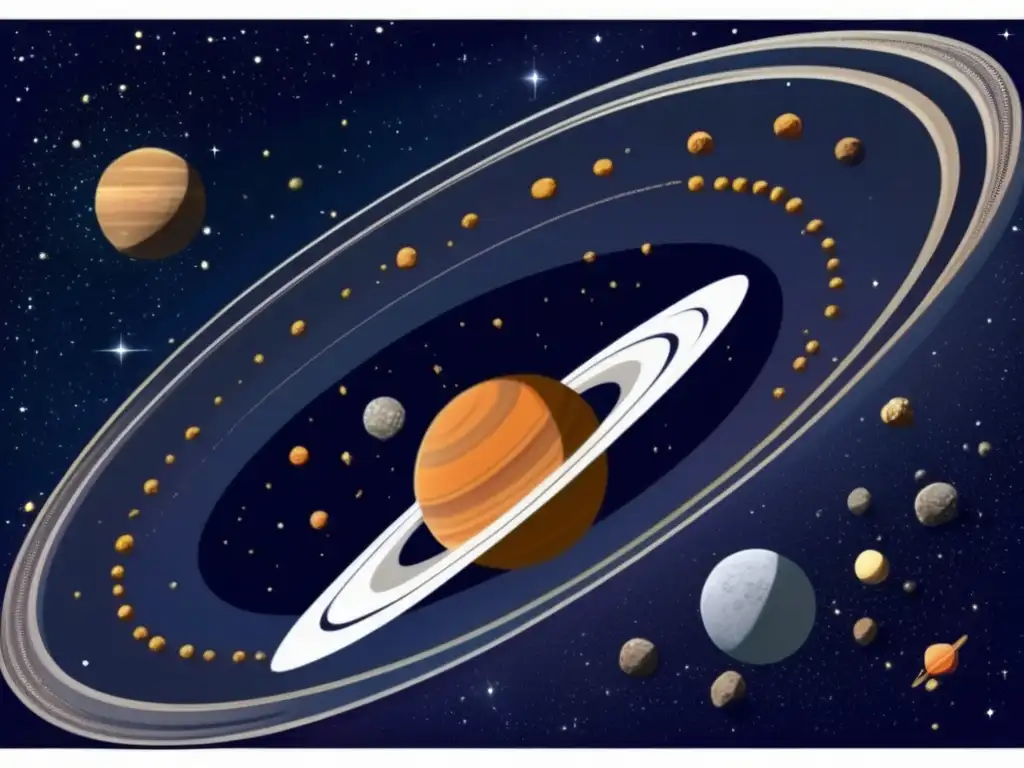 Asteroide belt entre Marte y Júpiter, exponiendo descubrimiento de asteroides en la era digital