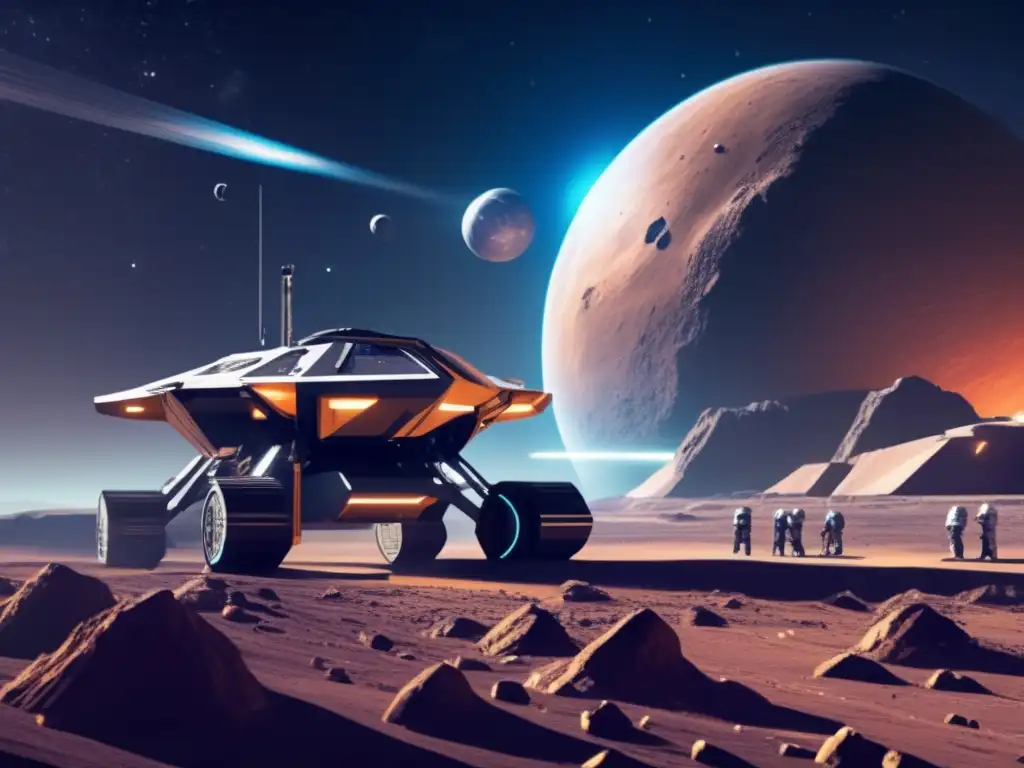 Minería espacial futurista en asteroide Asteroide: Minería Espacial Responsable