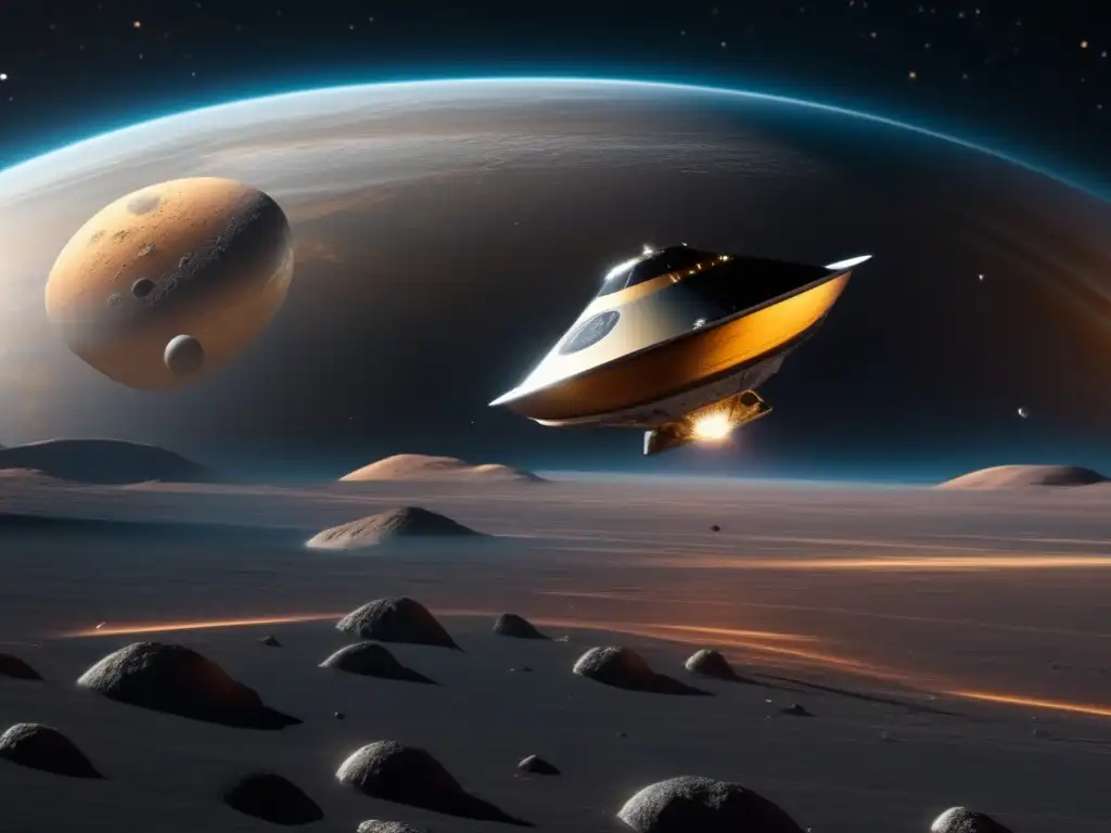 New Horizons explorando Arrokoth en el espacio Exploración de New Horizons en Asteroide Arrokoth - Imagen asombrosa en 8k del elegante New Horizons surcando el espacio hacia el enigmático Arrokoth