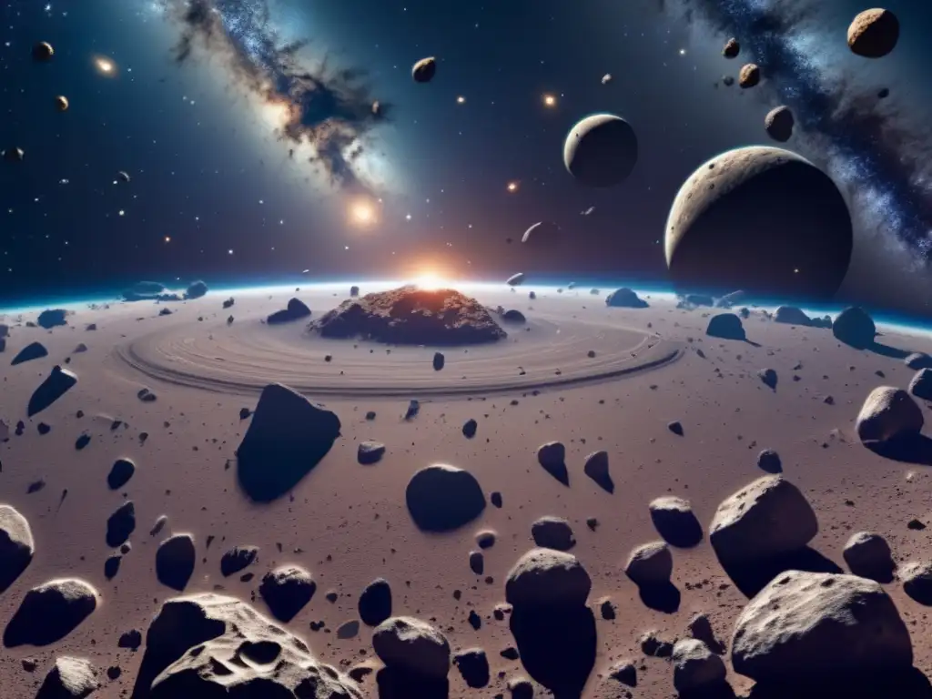 Impresionante campo de asteroides en el espacio Asteroide infinito en el espacio: Ética en la explotación de asteroides