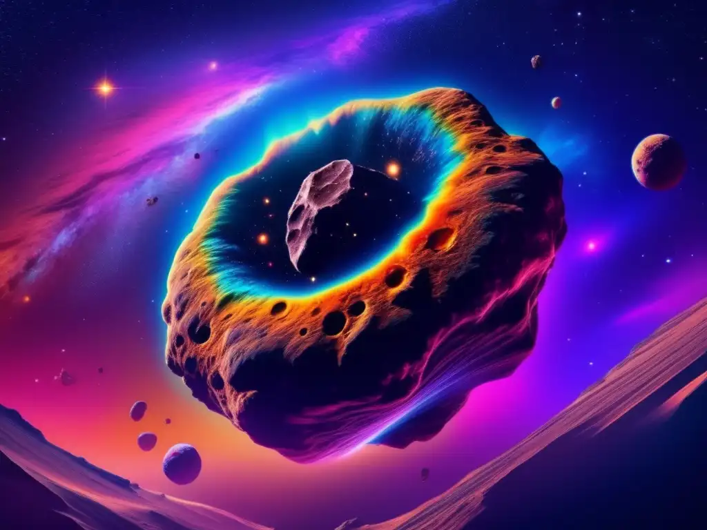 Misterioso asteroide flotando en espacio Asteroide orbitando con movimientos peculiares en el espacio