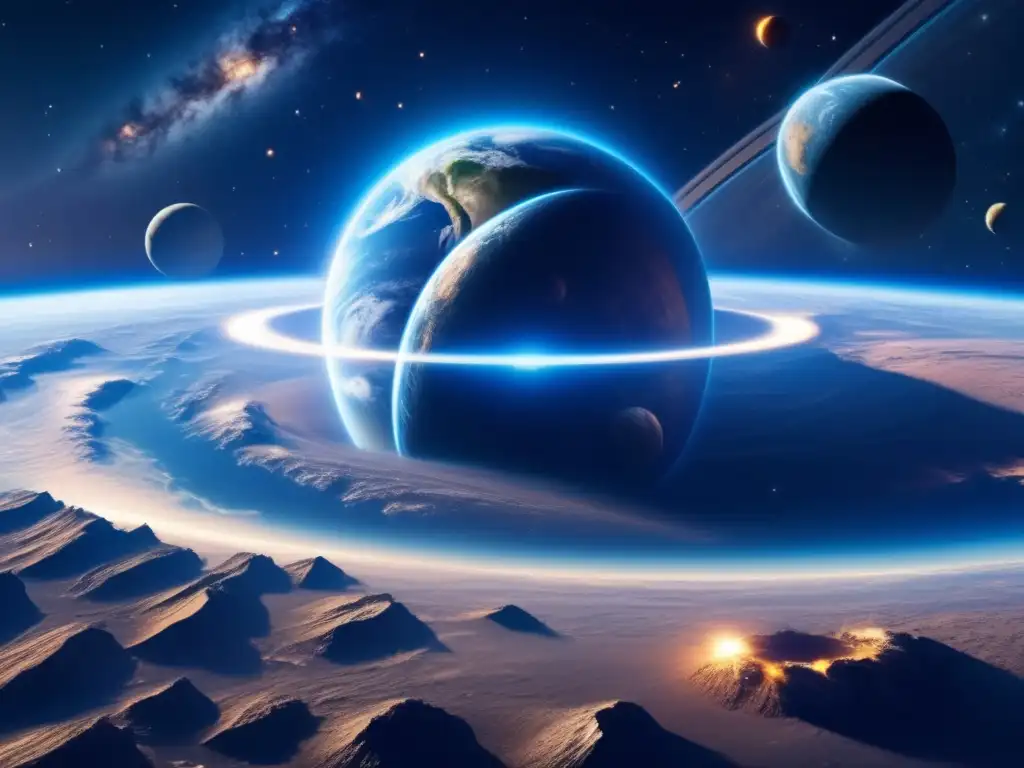 Vista panorámica de la Tierra desde el espacio Preparación asteroide: peligro cercano, urgencia global