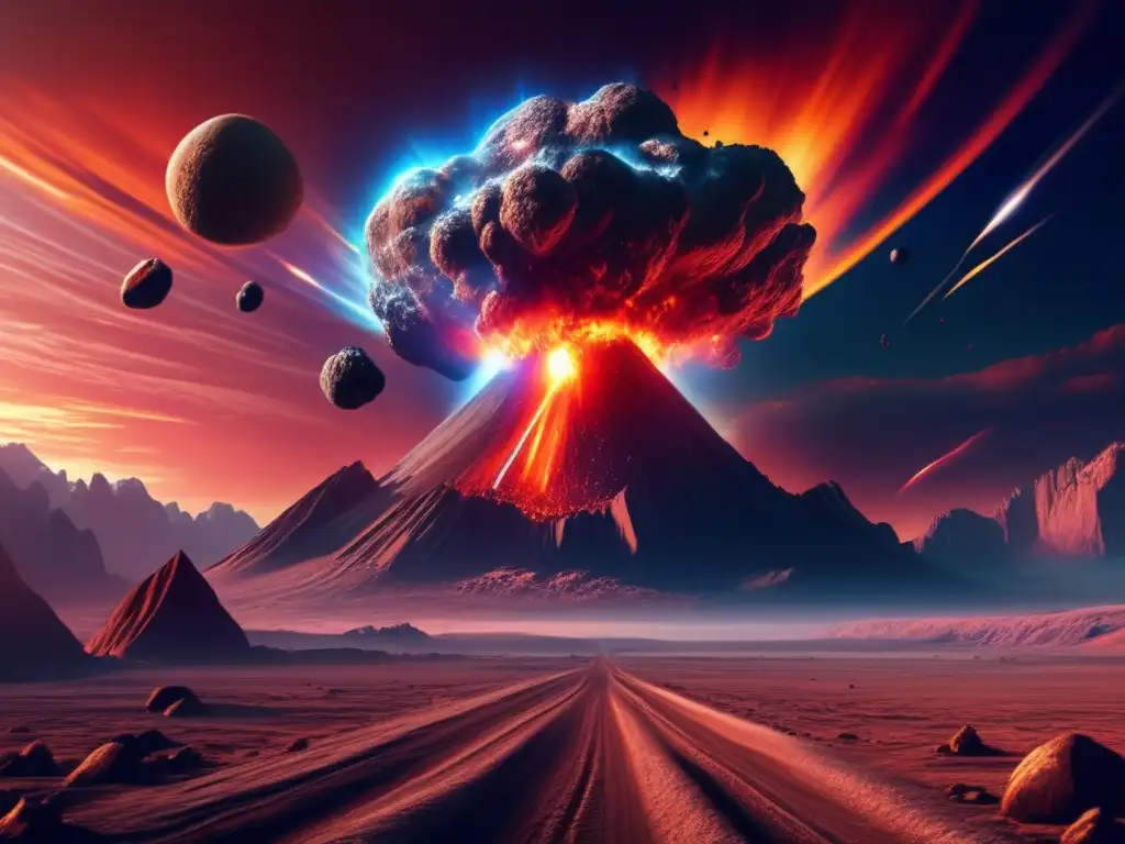 Impacto catastrófico de asteroide Asteroide impacta planeta: destrucción inspiradora con consecuencias devastadoras
