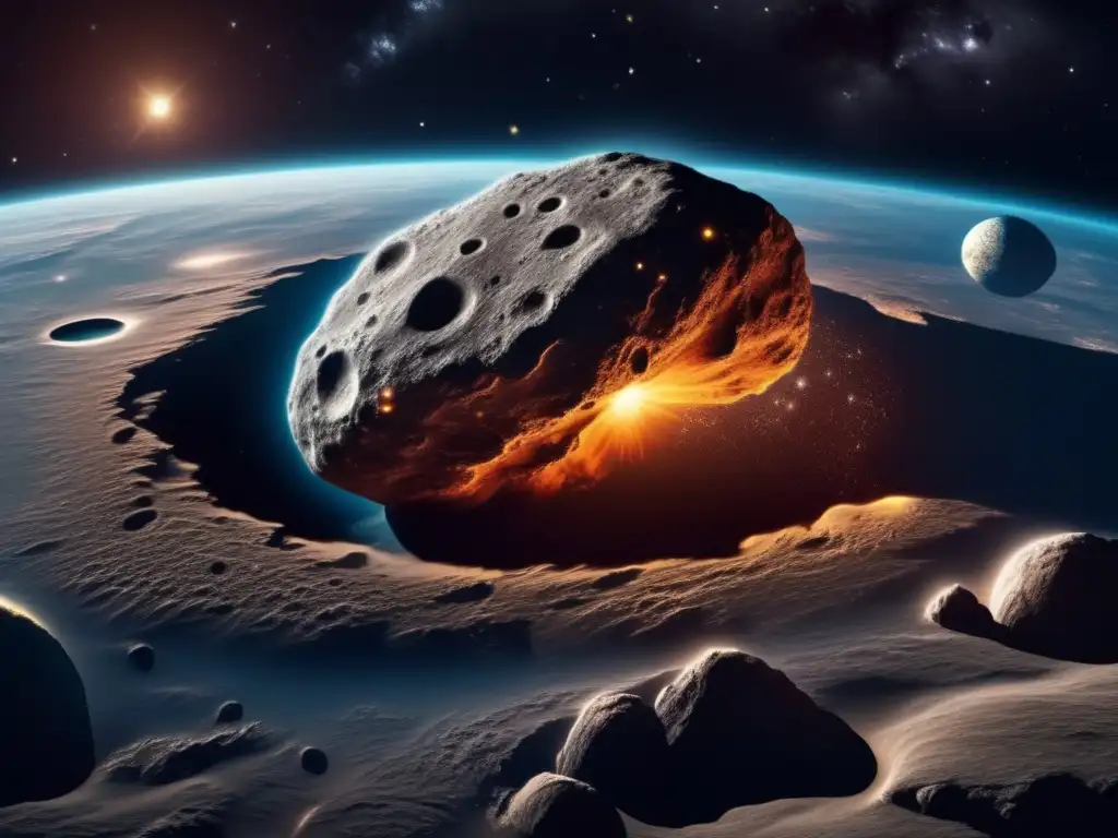 Asteroida masiva impactando en la Tierra Asteroide colisionando con la Tierra, impacto catastrófico y consecuencias estudiadas por científicos