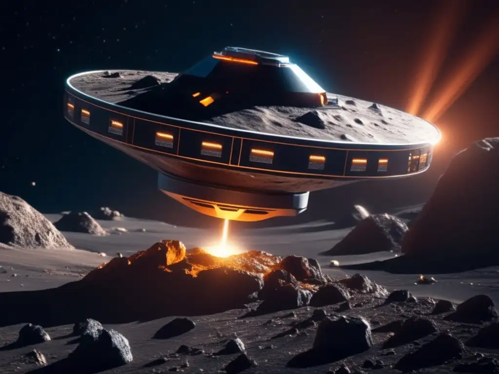 Exploración asteroide tipo C, sonda minera en el espacio