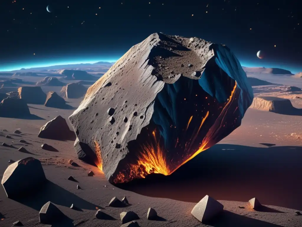Impresionante asteroide basáltico en el espacio Asteroides basálticos: Tecnología de detección avanzada