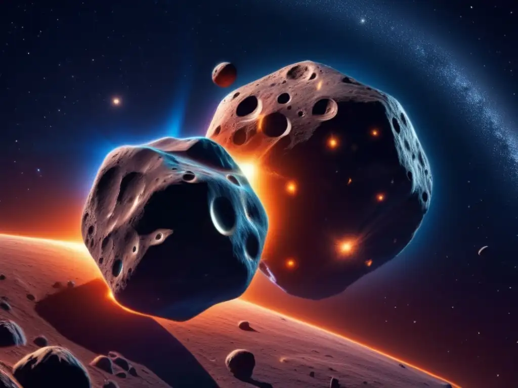 Asteroidas binarios en órbita Asteroides binarios en danza cósmica