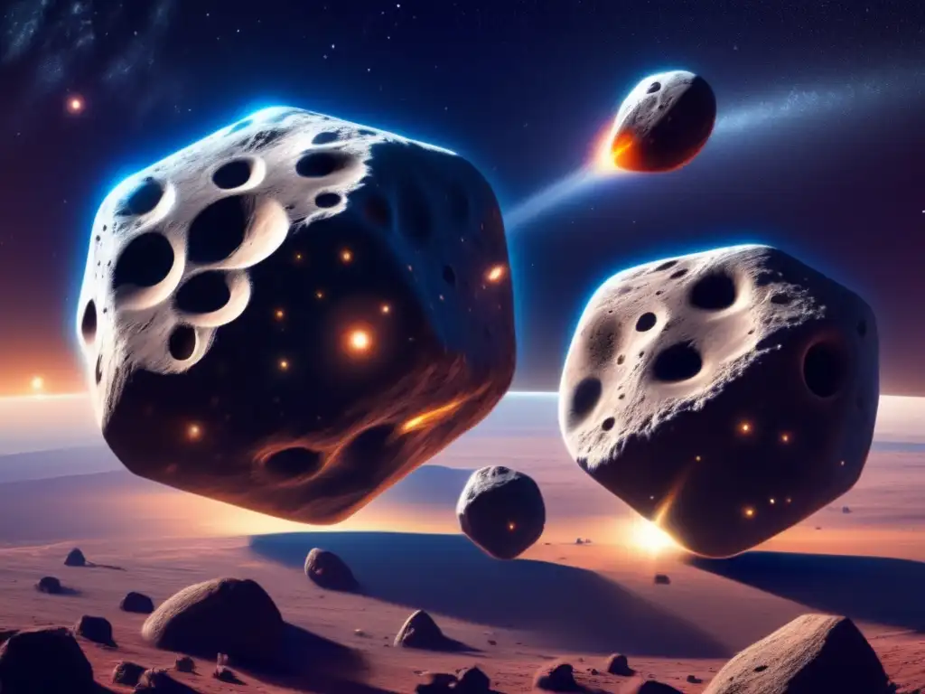 Fascinante danza de asteroides binarios en 8K Asteroides binarios: evolución espacial y belleza cósmica