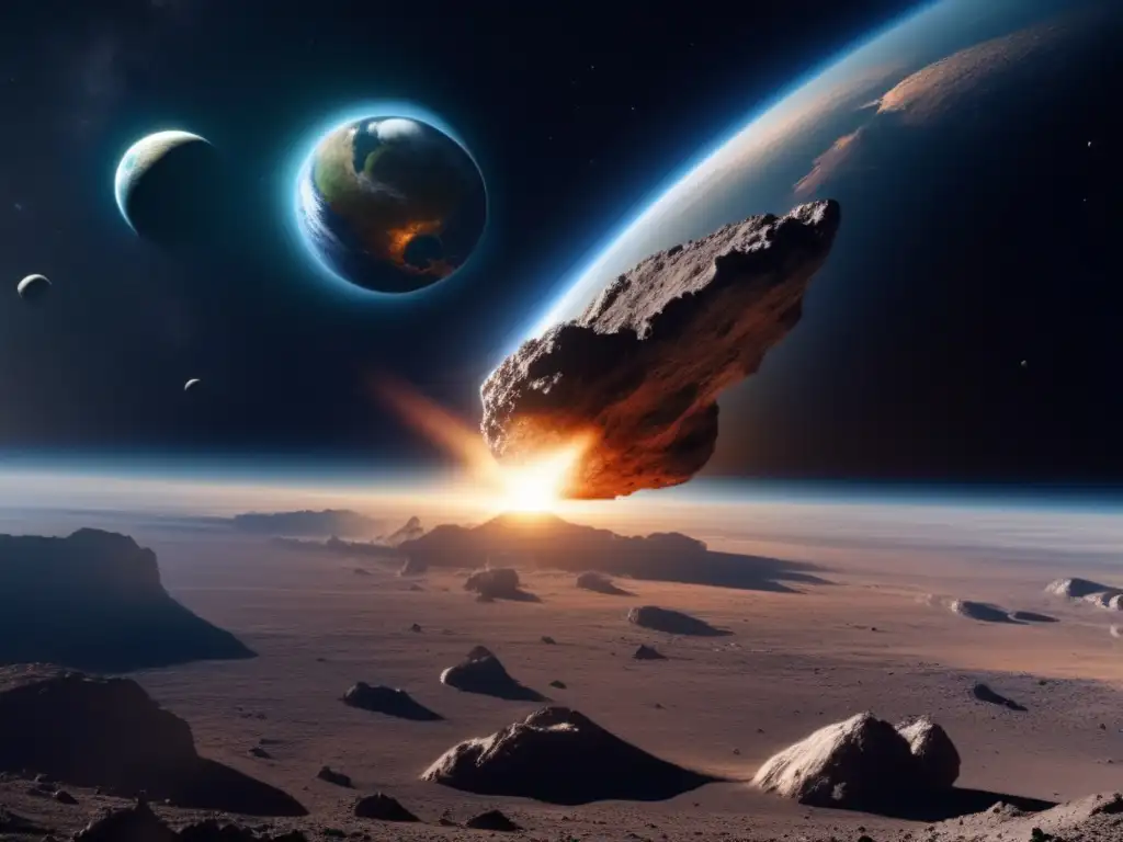 Amenaza espacial: equipo trabaja para desviar asteroide Desviando asteroides para evitar catástrofes - Astronautas trabajan para desviar un colosal asteroide en espacio