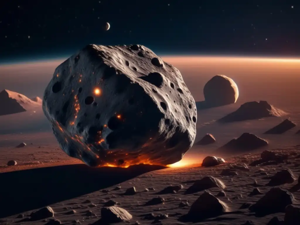 Asteroide en el espacio: belleza y misterio Exploración asteroides: cristales extraterrestres e impacto en interfaces cerebromáquina