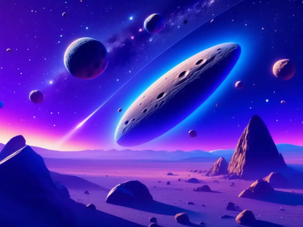 Damocloid asteroids in space Asteroides Damocloides en el universo- Vistas espectaculares de asteroides en movimiento, capturando su belleza cósmica y misteriosa