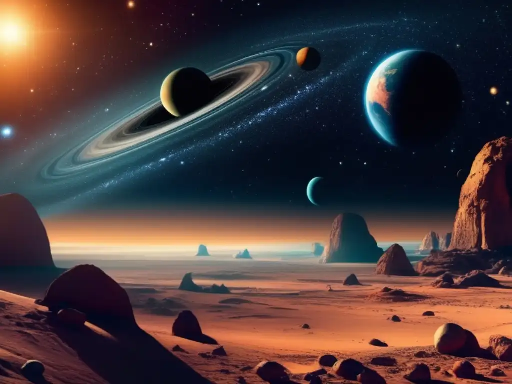 Espectacular colisión de asteroides Interacción de asteroides errantes y sus historias fascinantes