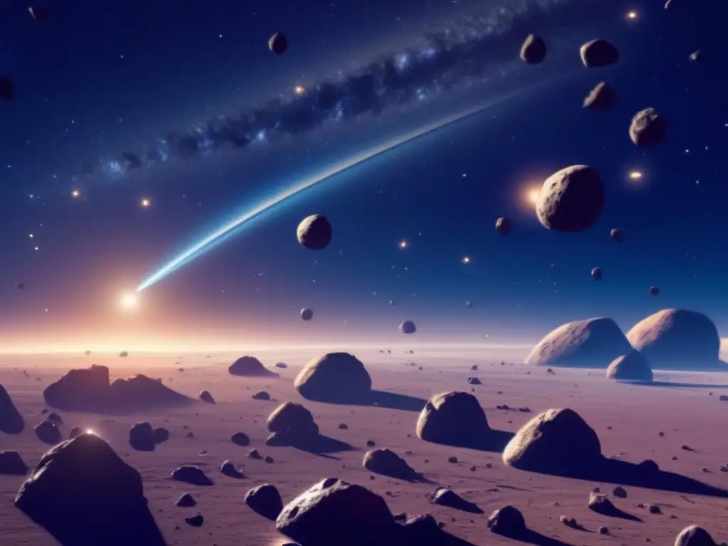 Asteroides flotando en el espacio