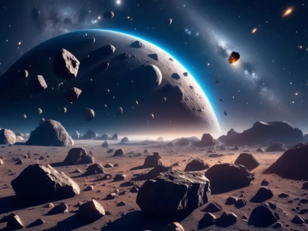 Espectacular campo de asteroides en el espacio Asteroides en el espacio: Explorando y explotando su potencial