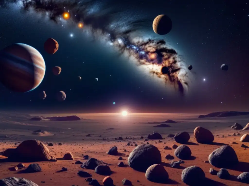 Asteroides en el espacio sideral Asteroides en el espacio: variedad de formas, colores y cráteres