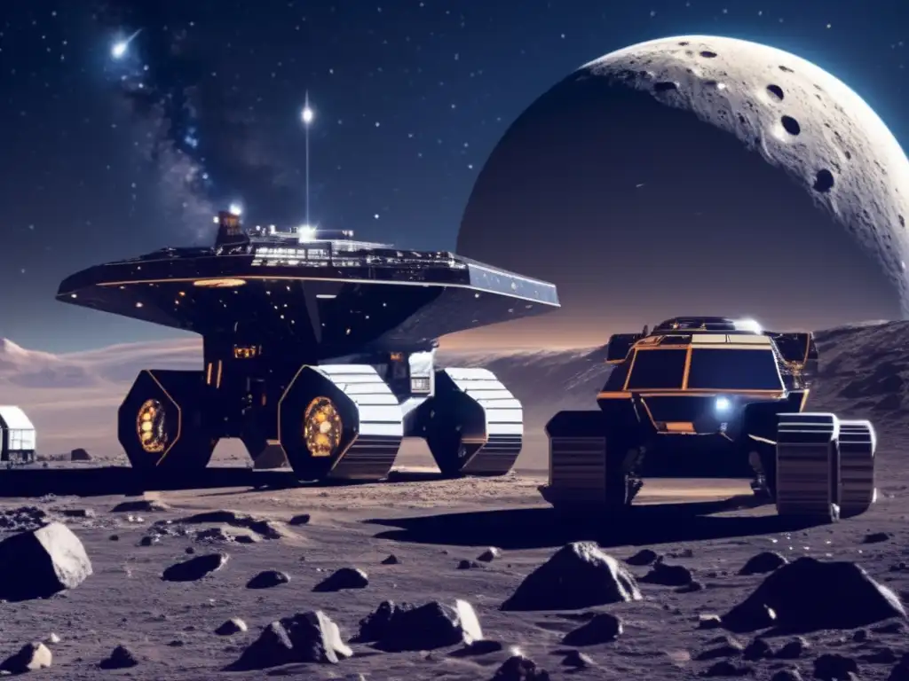 Exploración y explotación de asteroides en un futuro minero espacial con avanzada tecnología y valiosos recursos
