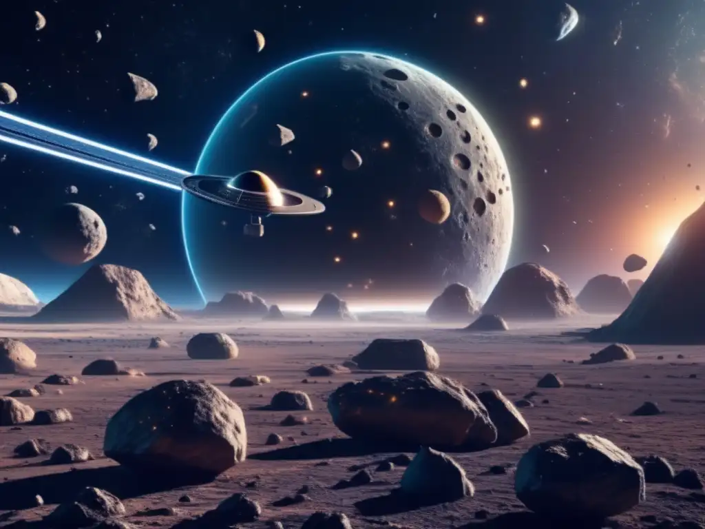 Estación espacial futurista en asteroides Legislación de asteroides: seguridad global vs