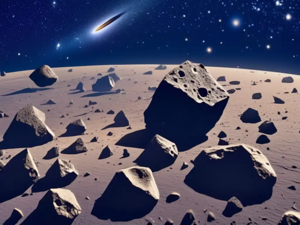 Intrigante belleza de asteroides irregulares en el espacio Asteroides irregulares en formación, belleza cósmica