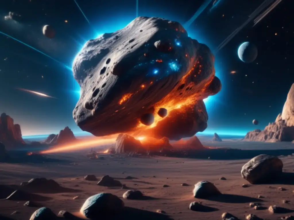 Increíble escena de asteroides y nave espacial Terraformación de asteroides: líderes de la carrera espacial