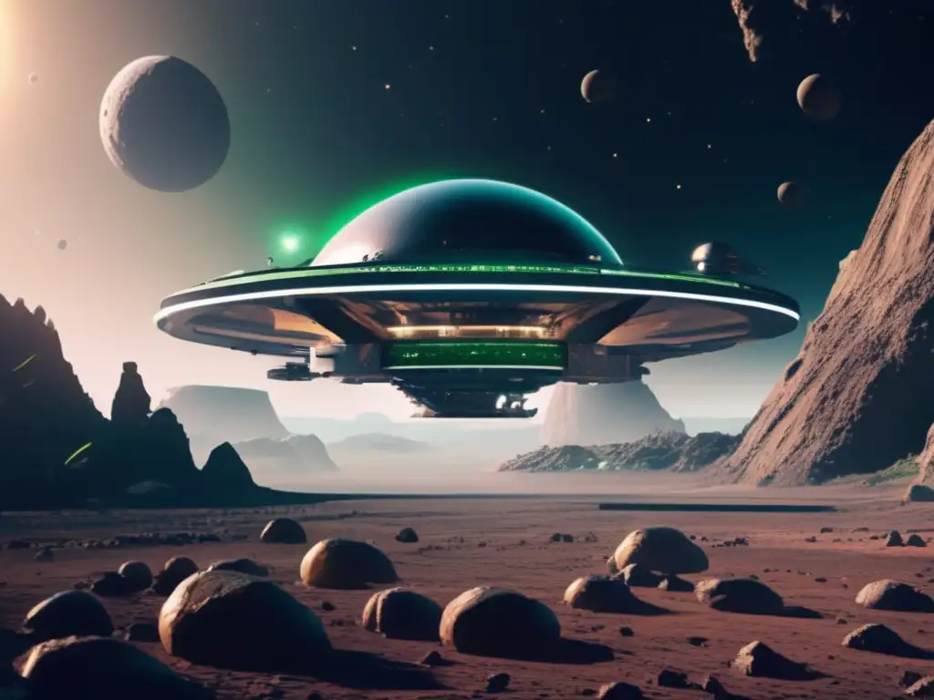 Estación espacial futurista en asteroide Terraformación de asteroides: líderes de la carrera espacial