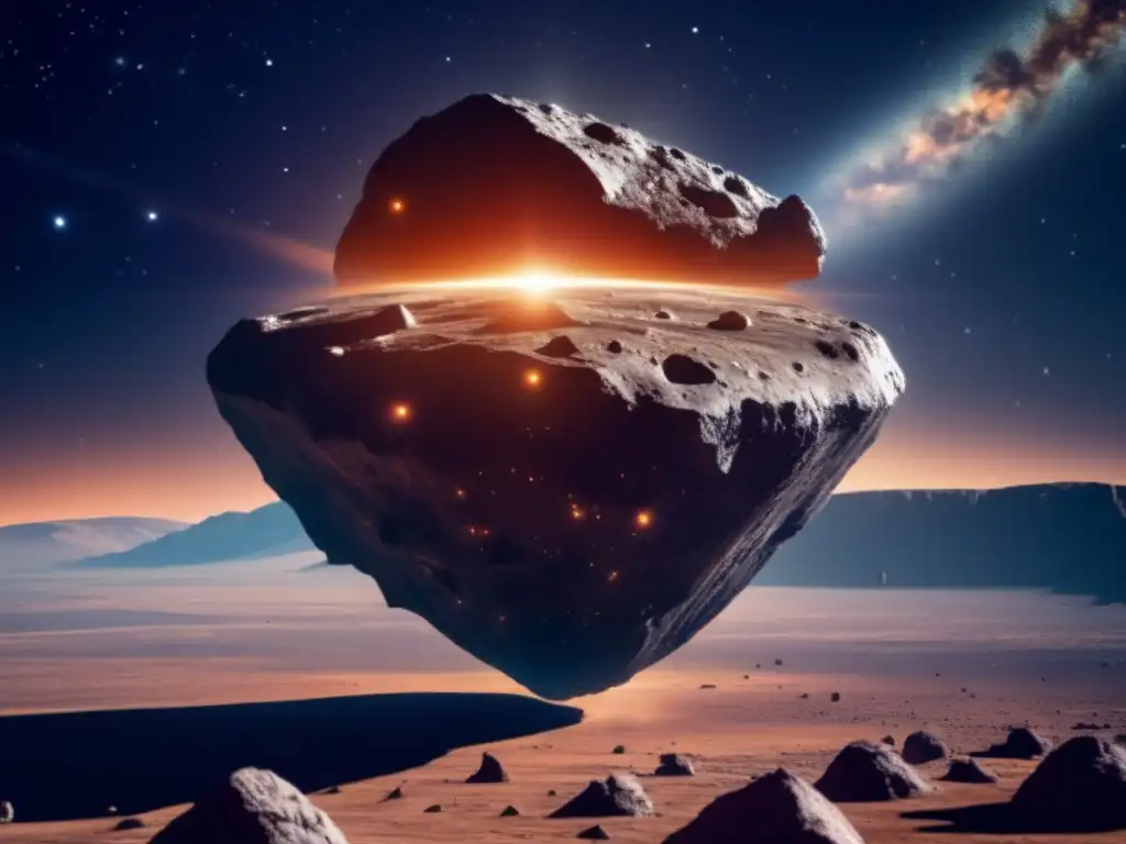 Majestuoso asteroide en el espacio Terraformación de asteroides: líderes de la carrera espacial