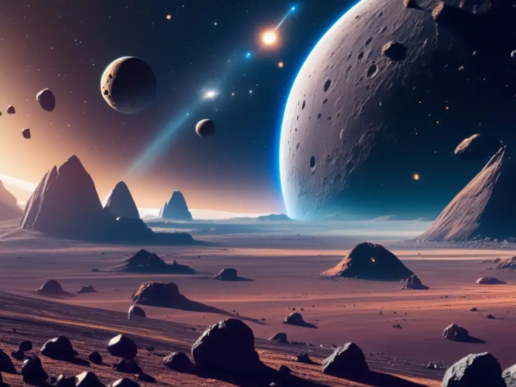 Maravilla espacial: estación minera y asteroides Explotación de asteroides: estación minera, astronautas y maravilla del espacio