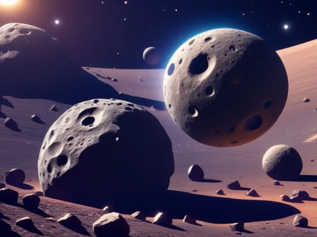 Vista hipnotizante de sistema binario de asteroides Investigación asteroides múltiples: vista impresionante sistema binario