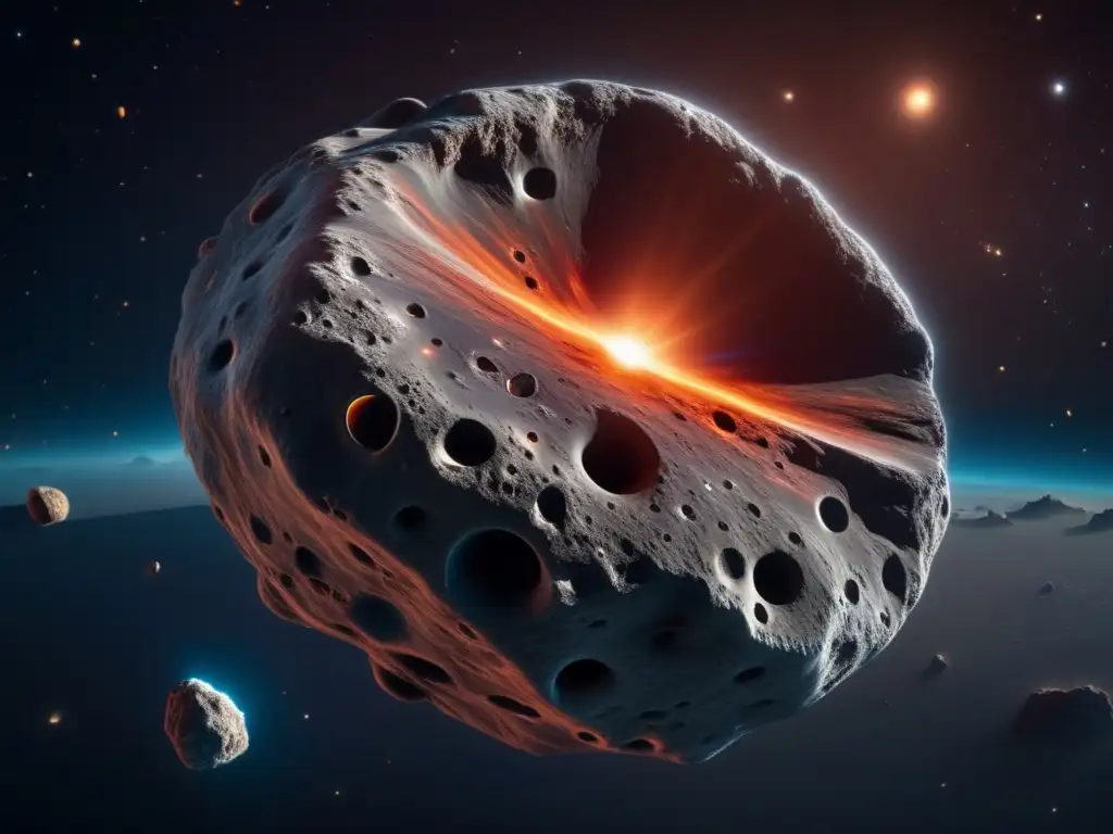 Impresionante asteroide en el espacio Asteroides peligrosos: Vigilancia constante y exploración científica