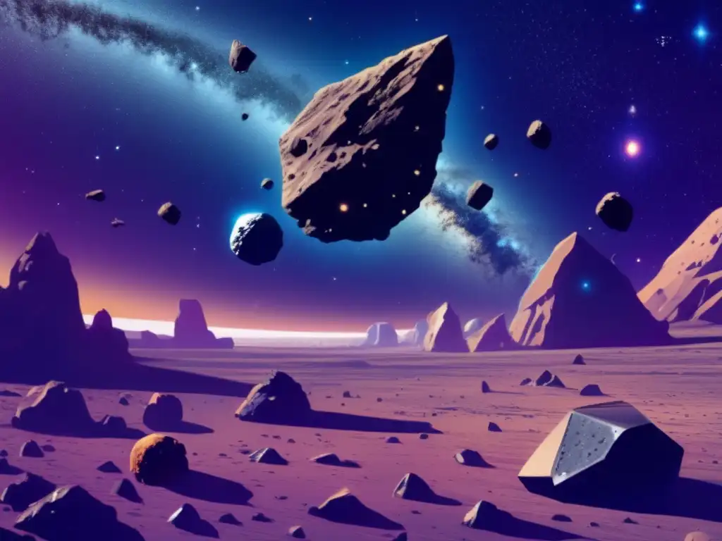 Asteroides y nave minera en el espacio Asteroides: Principales inversores minería asteroides financian odisea espacial