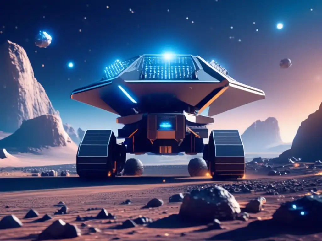 Minería espacial futurista en asteroide Asteroides prometedores para minería en el espacio