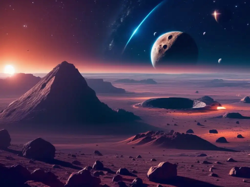 Exploración asteroides: psique colectiva - Vasto espacio exterior iluminado por estrellas distantes