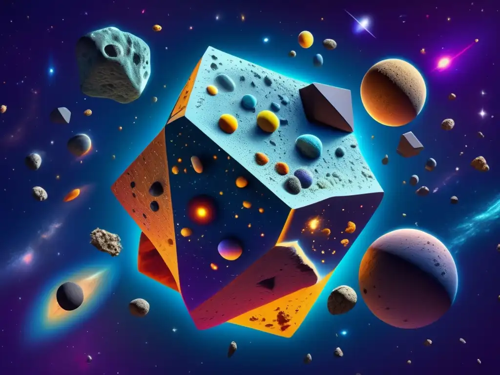 Puzzle cósmico de asteroides en 8k Formación y evolución de asteroides: Puzzle cósmico 8k con colores vibrantes y patrones intrincados