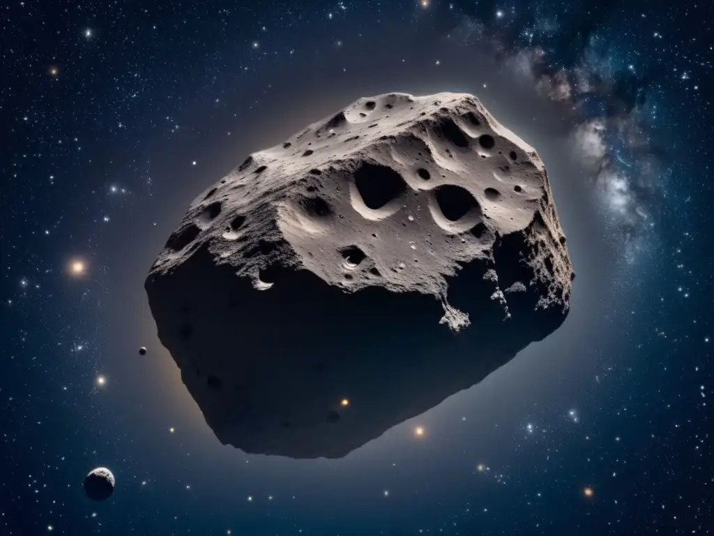 Asteroide oscuro flotando en el espacio Asteroides tipo D: cuerpos oscuros en el espacio