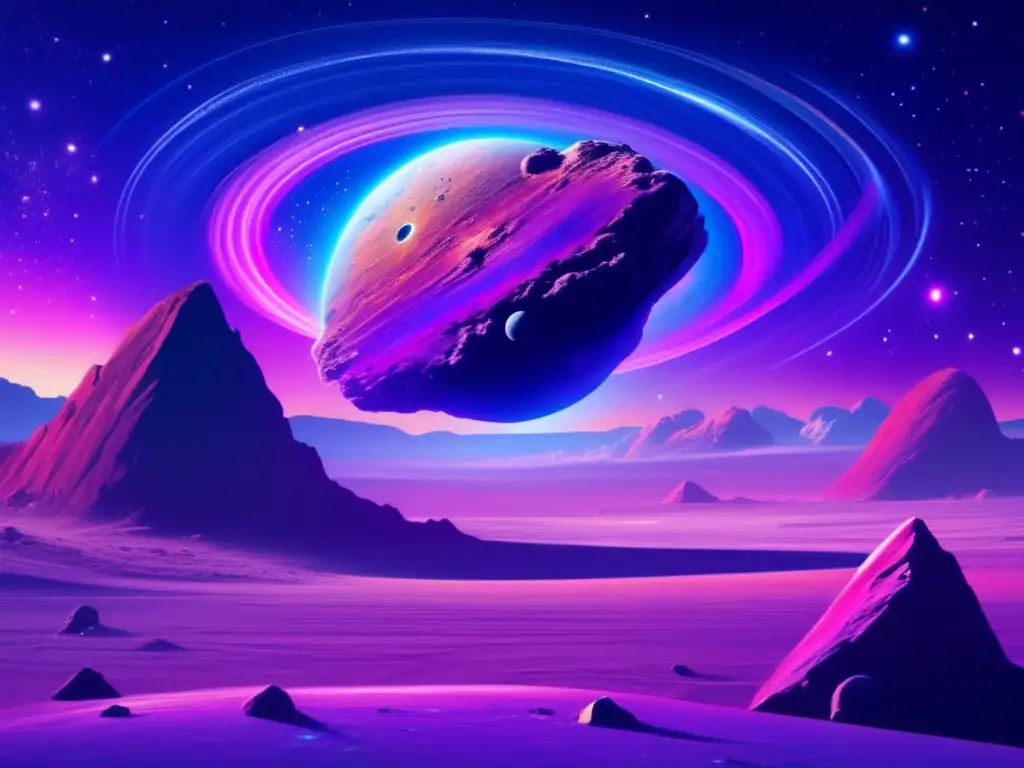 Formación planetas asteroides tipo C en paisaje cósmico