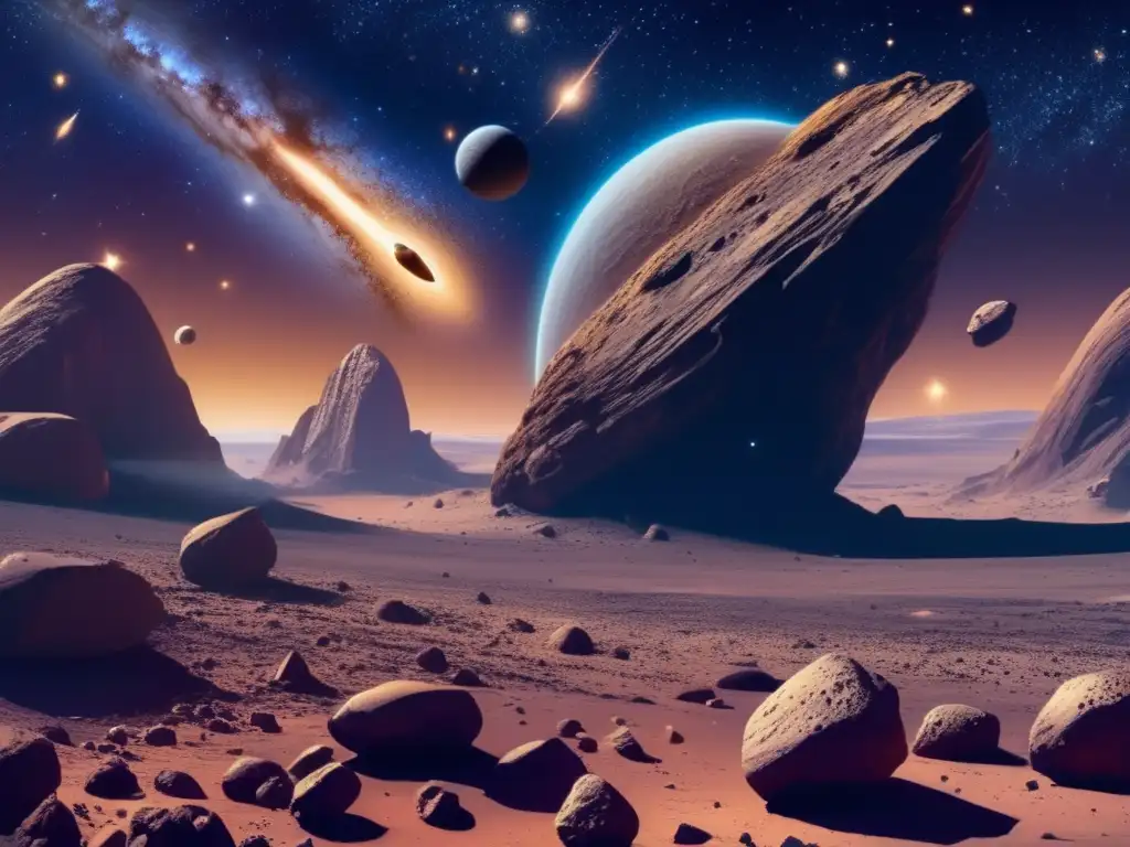 Asteroide Trojano en el espacio Asteroides troyanos, exploración cósmica, impacto en la Tierra