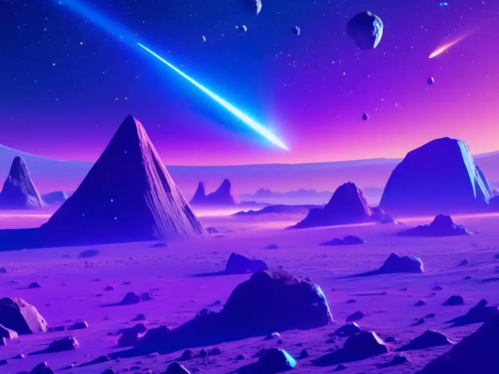 Asteroides minerales Asteroides Troyanos potencial económico: nave espacial minera extrayendo recursos de un campo de asteroides en el espacio