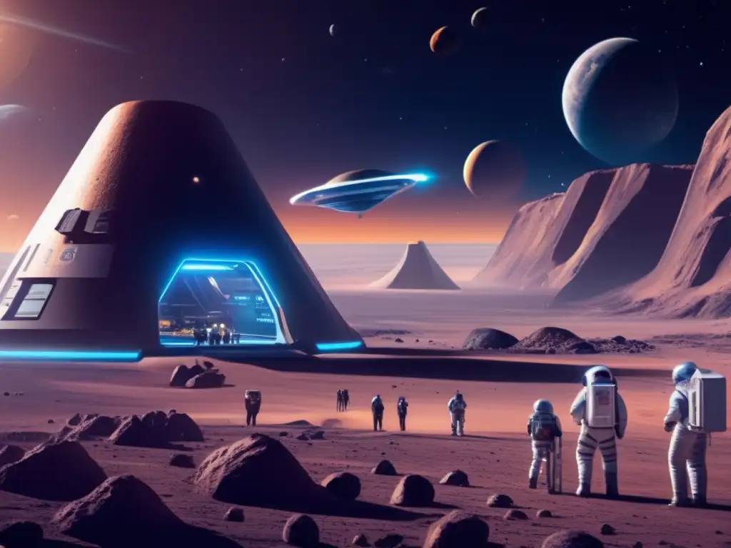 Futuro puerto espacial en asteroide Transformación social: explotación de asteroides en 8k