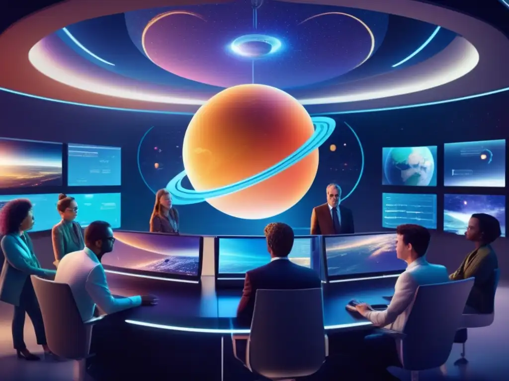 Astrónomos vigilantes monitorean órbita terrestre Astrónomos vigilan asteroides peligrosos en control futurista